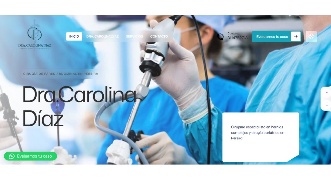 Sitio web de la Dra. Carolina Díaz diseñado por Engranaje Studio